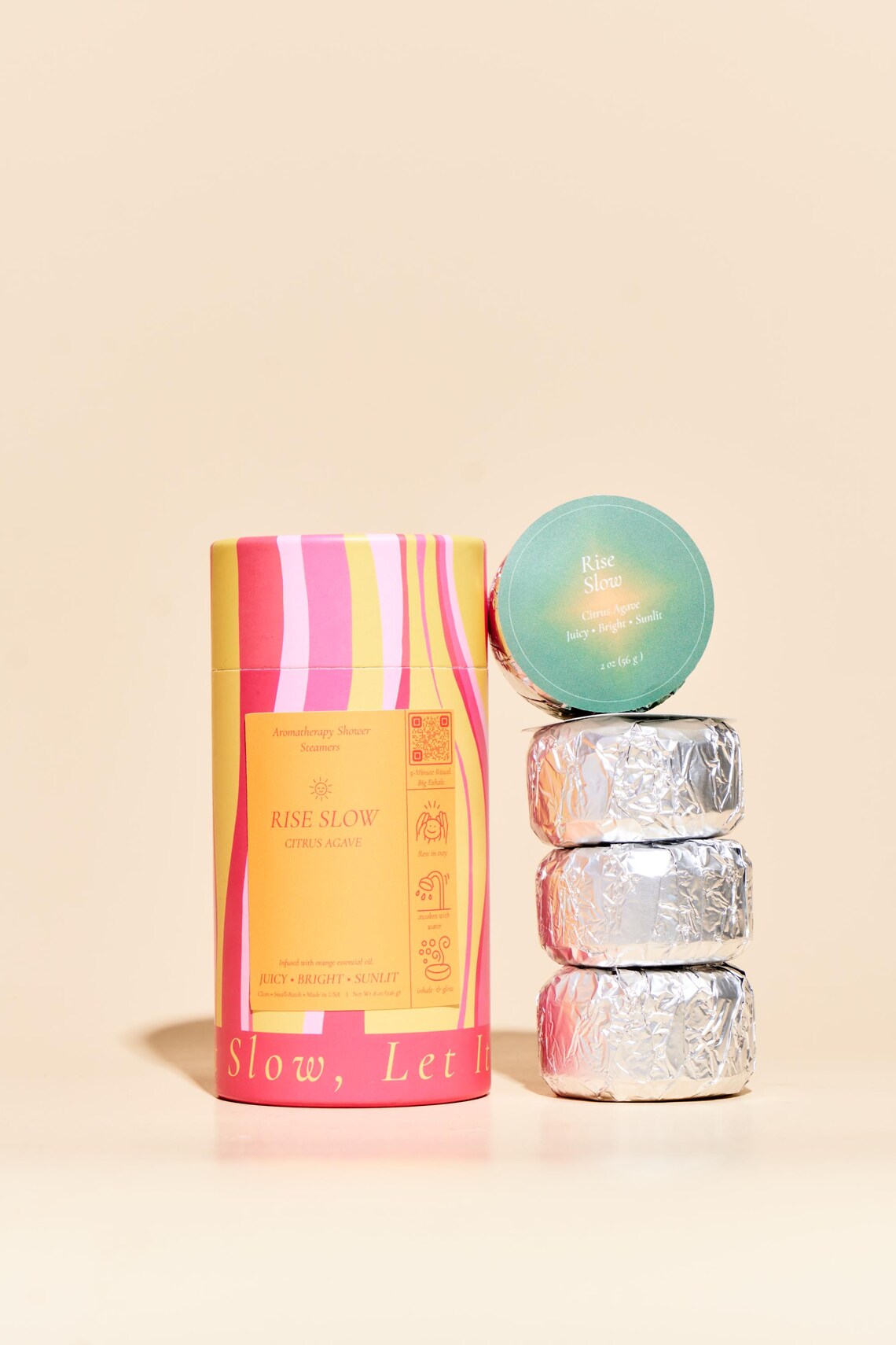SloGlo - Rise Slow Shower Steamer | Citrus Agave