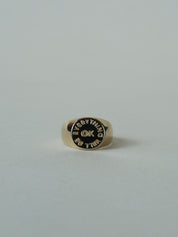 I Like It Here Club - Everything Will Be Ok Signet Ring | Gold Plate