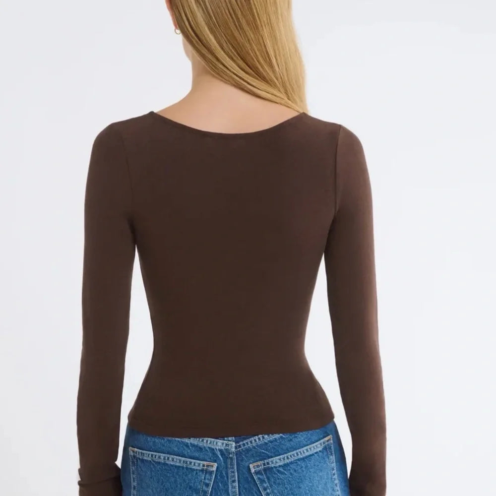 Rumored - Be Mine Long Sleeve Top | Expresso