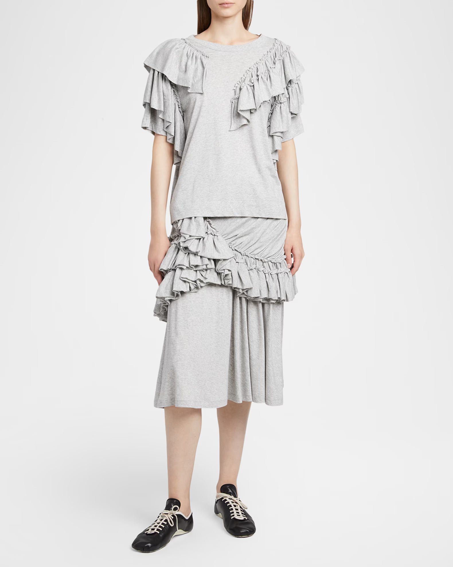 Dries van Noten Tiered Ruffle Short-Sleeve T-Shirt (L)