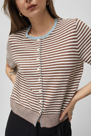 Mod Ref - The Faye Cardigan | Brown/Ivory/Blue