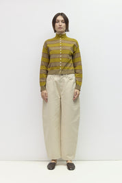 Mod Ref - The Claude Cardigan | Chartreuse/Taupe/Brown
