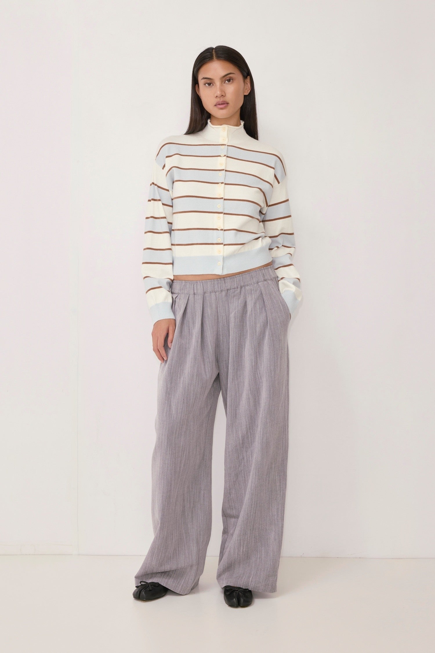 Mod Ref - The Claude Cardigan | Ivory/Blue/Mocha