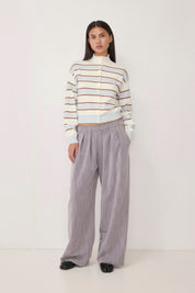 Mod Ref - The Claude Cardigan | Ivory/Blue/Mocha
