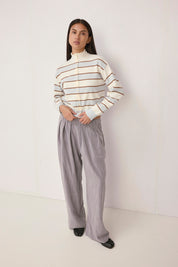 Mod Ref - The Claude Cardigan | Ivory/Blue/Mocha