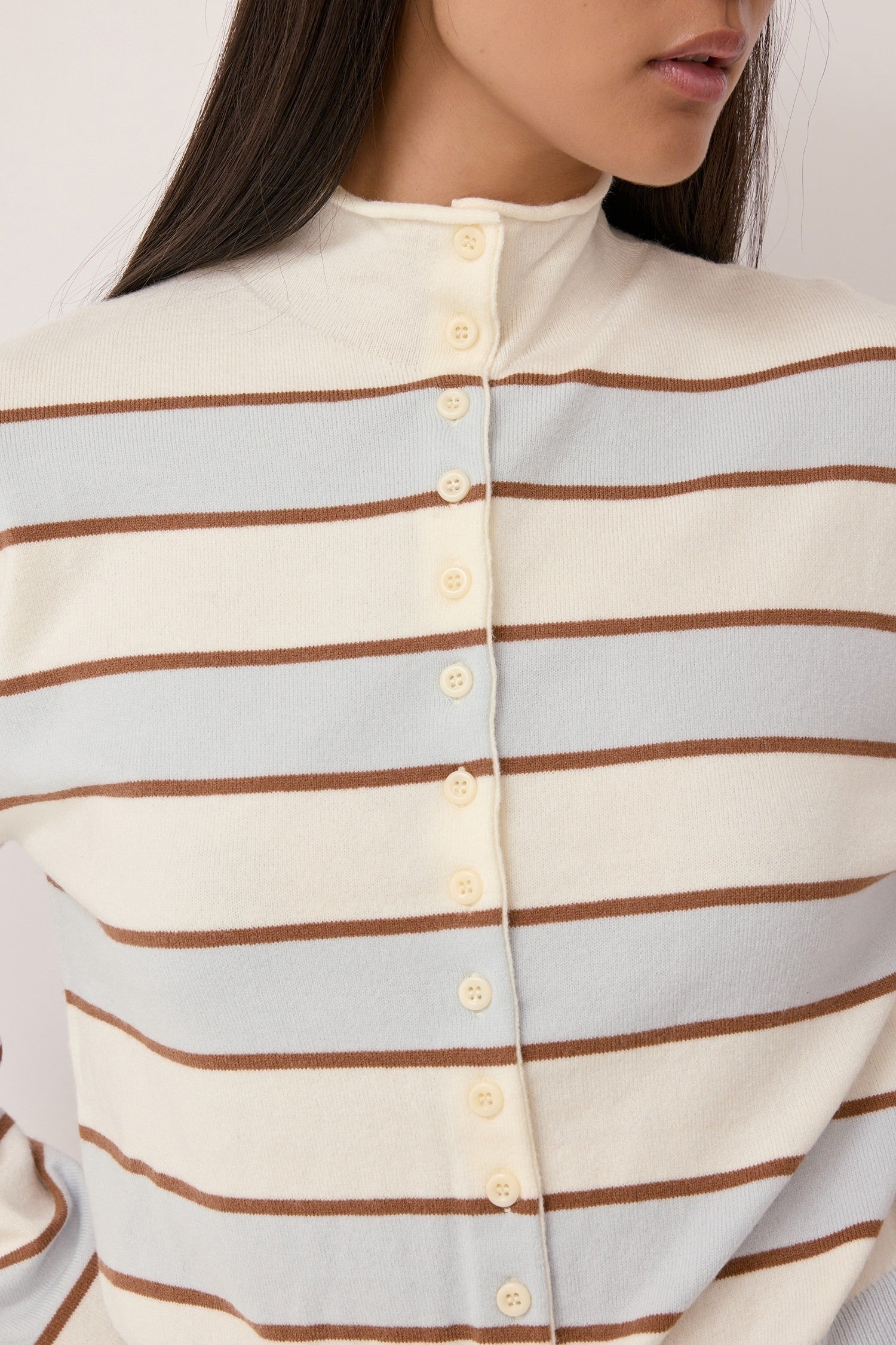 Mod Ref - The Claude Cardigan | Ivory/Blue/Mocha
