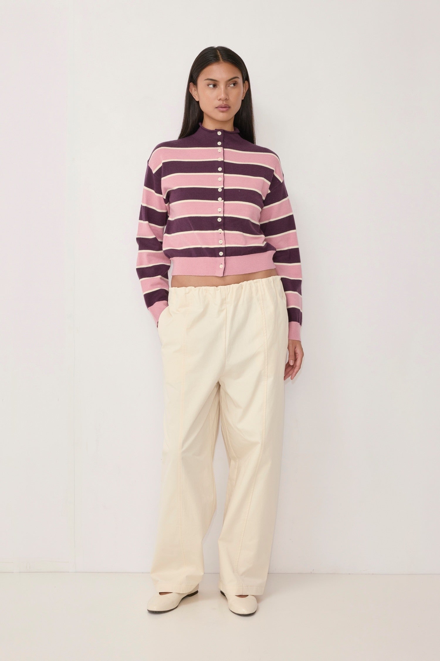Mod Ref - The Claude Cardigan | Plum/Mauve/Cream