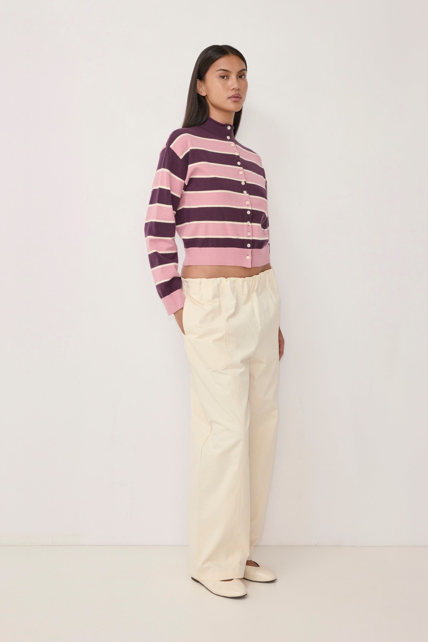 Mod Ref - The Claude Cardigan | Plum/Mauve/Cream