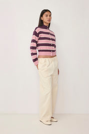 Mod Ref - The Claude Cardigan | Plum/Mauve/Cream