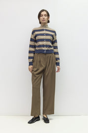 Mod Ref - The Claude Cardigan | Taupe/Navy/Brown