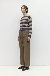 Mod Ref - The Claude Cardigan | Taupe/Navy/Brown