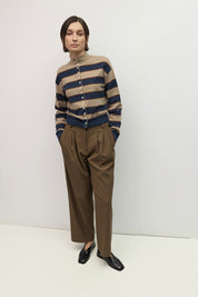 Mod Ref - The Claude Cardigan | Taupe/Navy/Brown