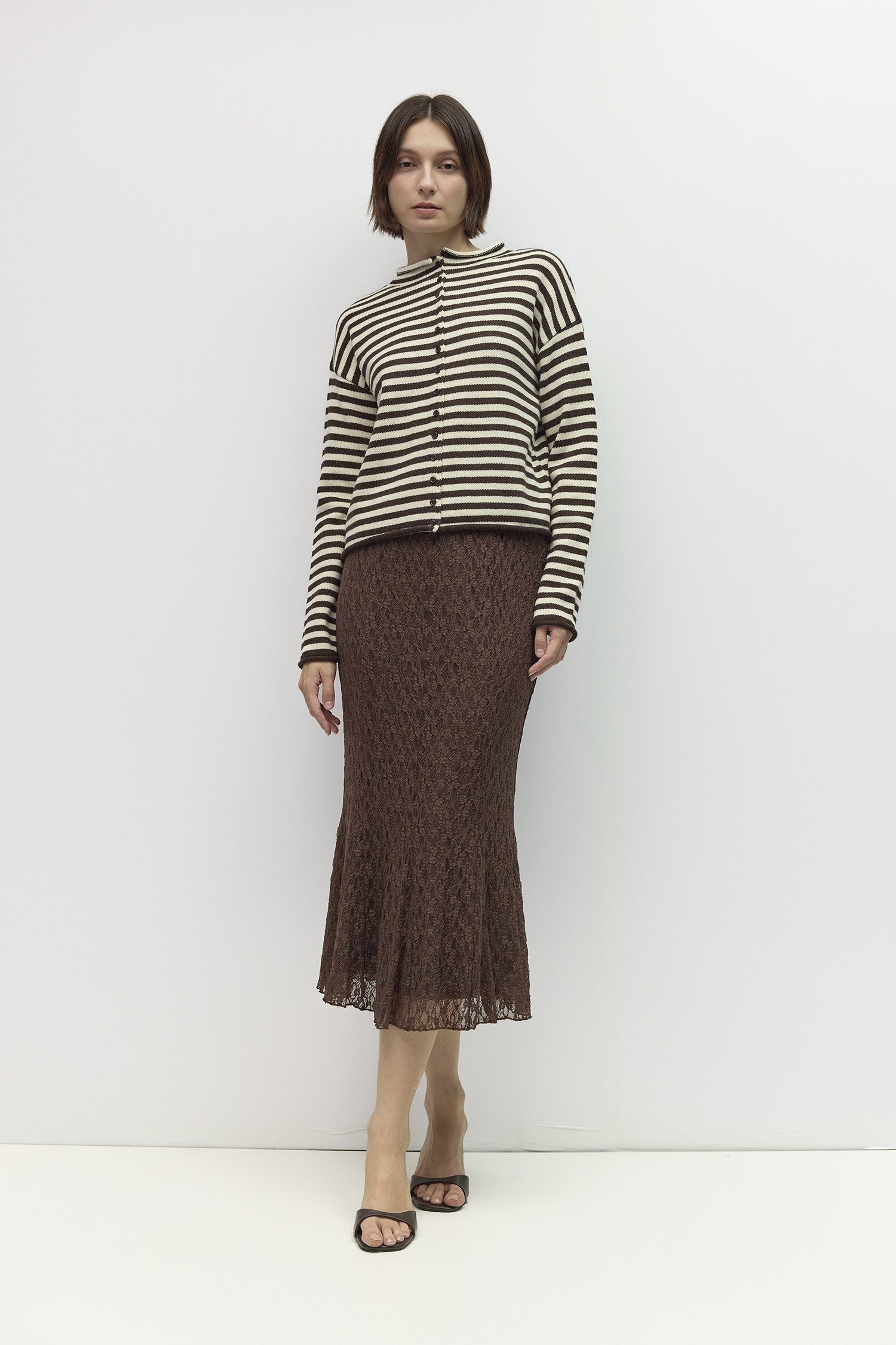 Mod Ref - The Cecelia Cardigan | Brown/Cream