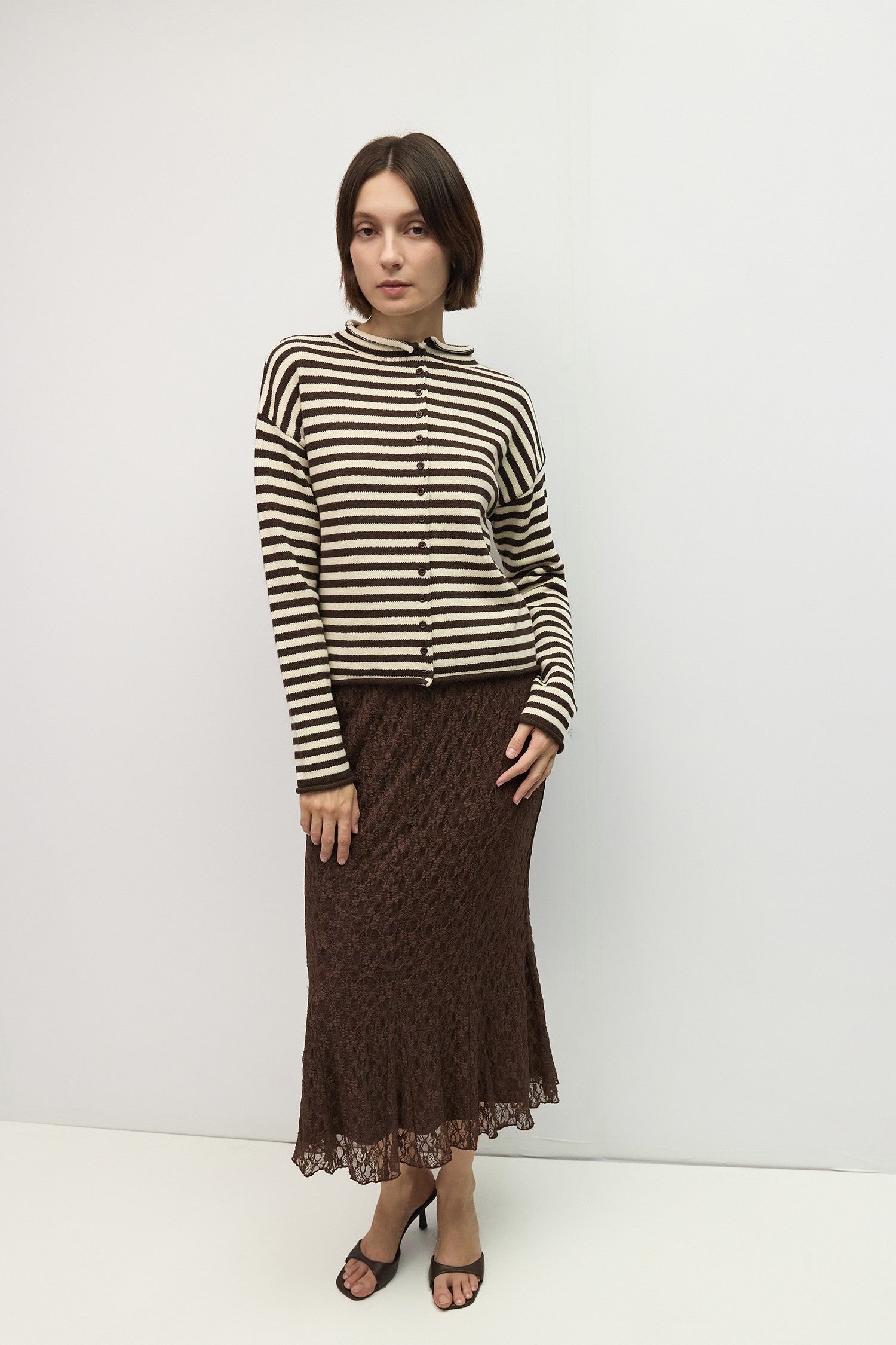 Mod Ref - The Cecelia Cardigan | Brown/Cream