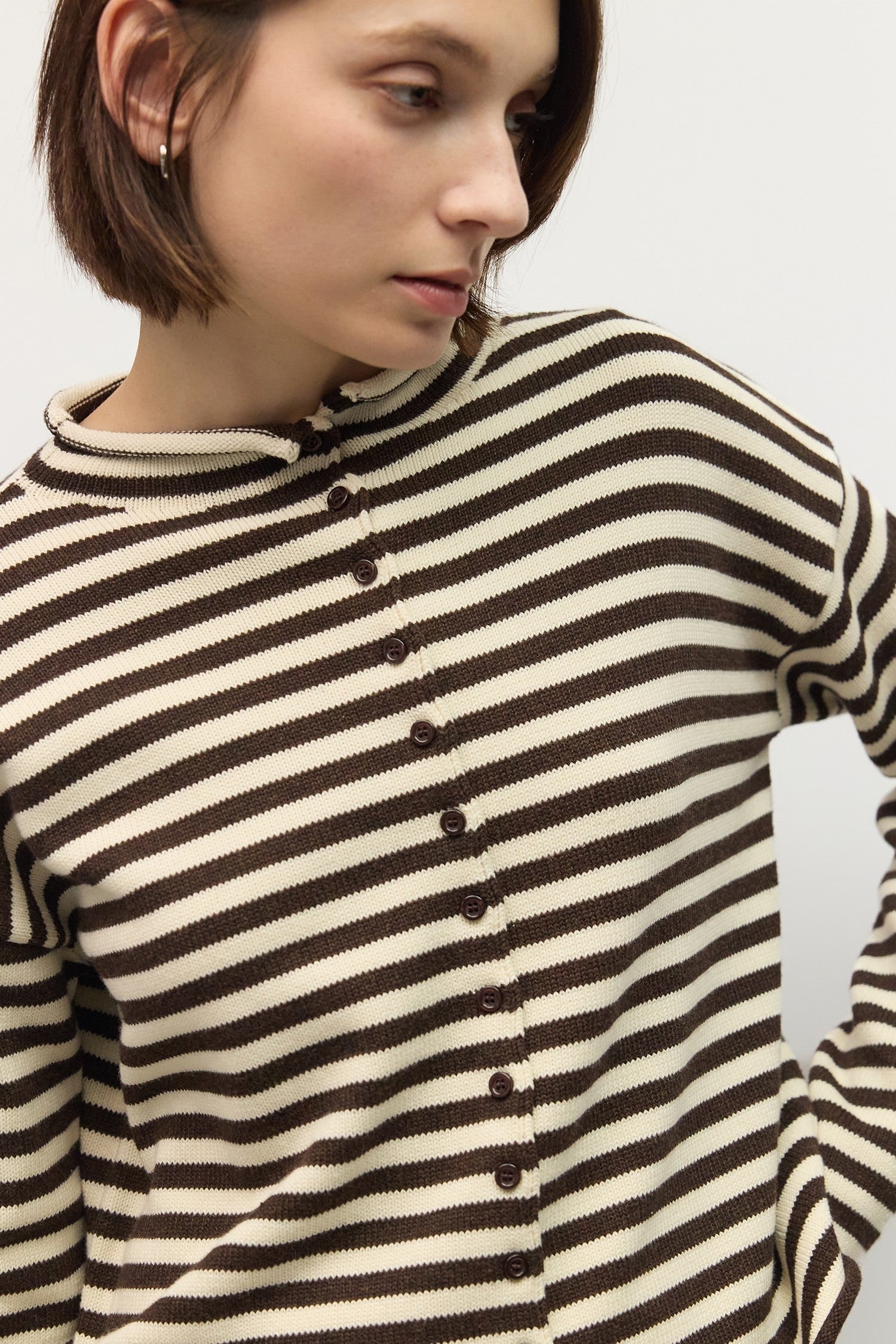 Mod Ref - The Cecelia Cardigan | Brown/Cream