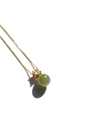 seree - Esther | Green Jade and Zircon Necklace