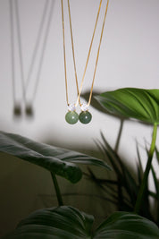 seree - Esther | Green Jade and Zircon Necklace