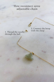 seree - Button | Green Jade Pendant Necklace