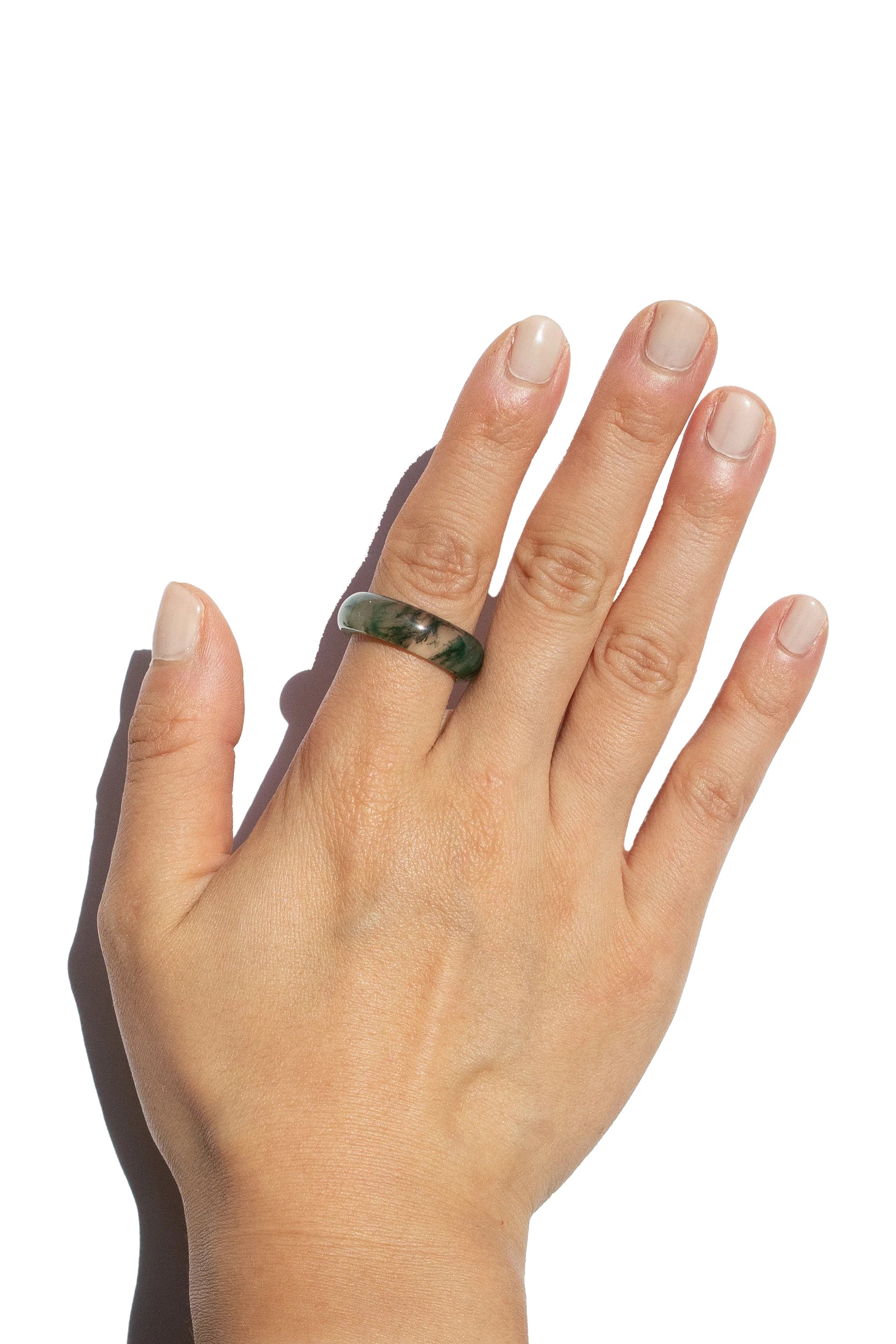 seree - Seaweed | Green Jade Stone Ring (Size 8-8.5)