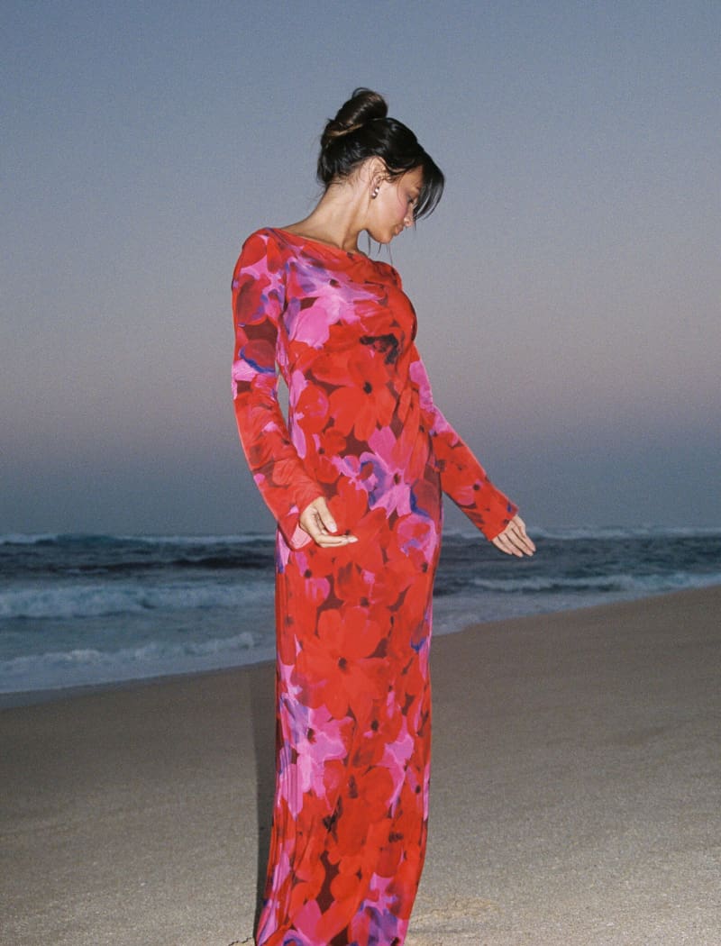 Rumored - Sweet Talker Maxi Dress | Watercolor Pansy