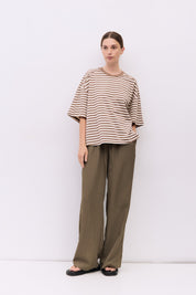 Mod Ref - The Max Top | Brown-White Stripe