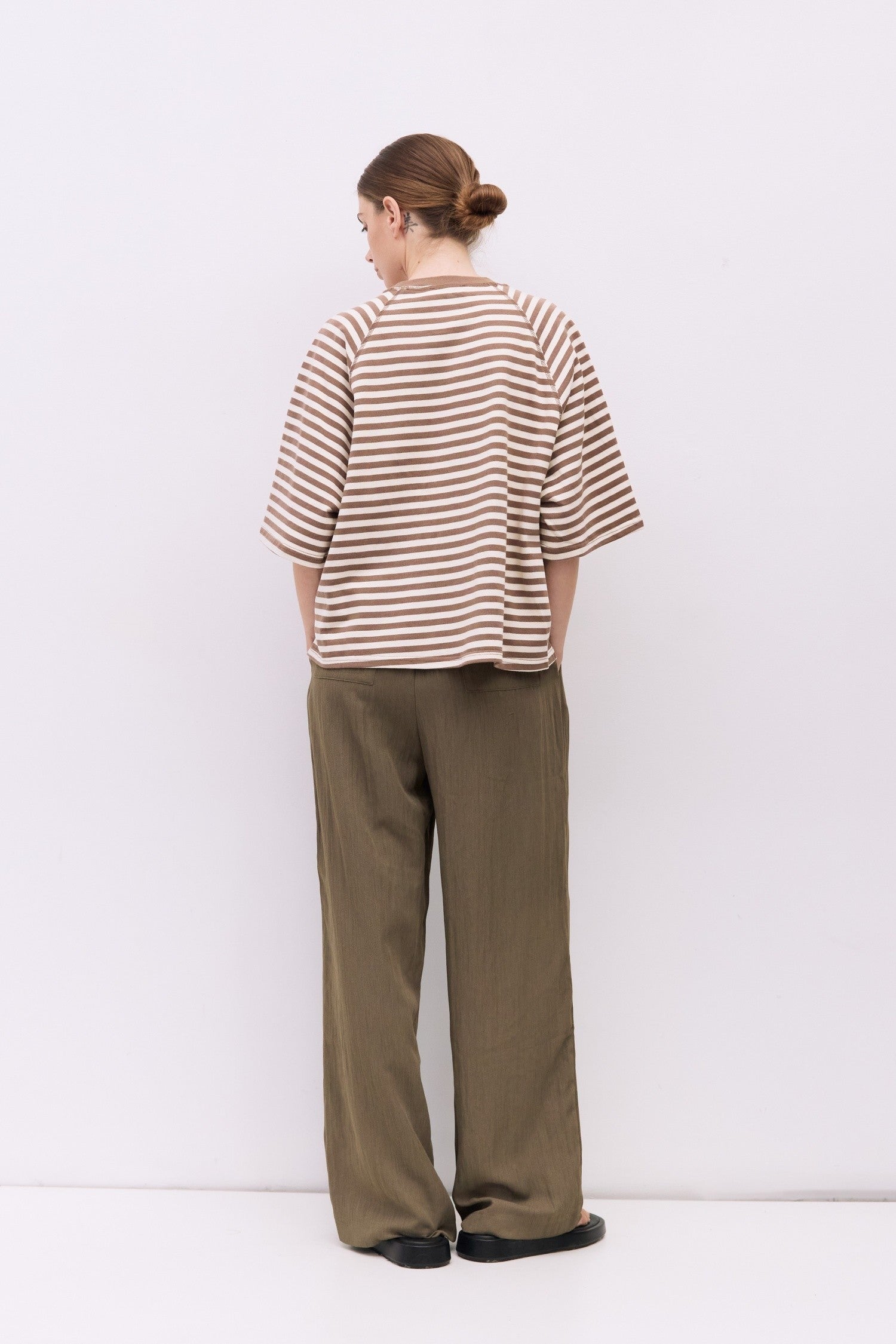 Mod Ref - The Max Top | Brown-White Stripe