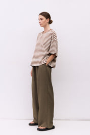 Mod Ref - The Max Top | Brown-White Stripe