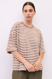 Mod Ref - The Max Top | Brown-White Stripe