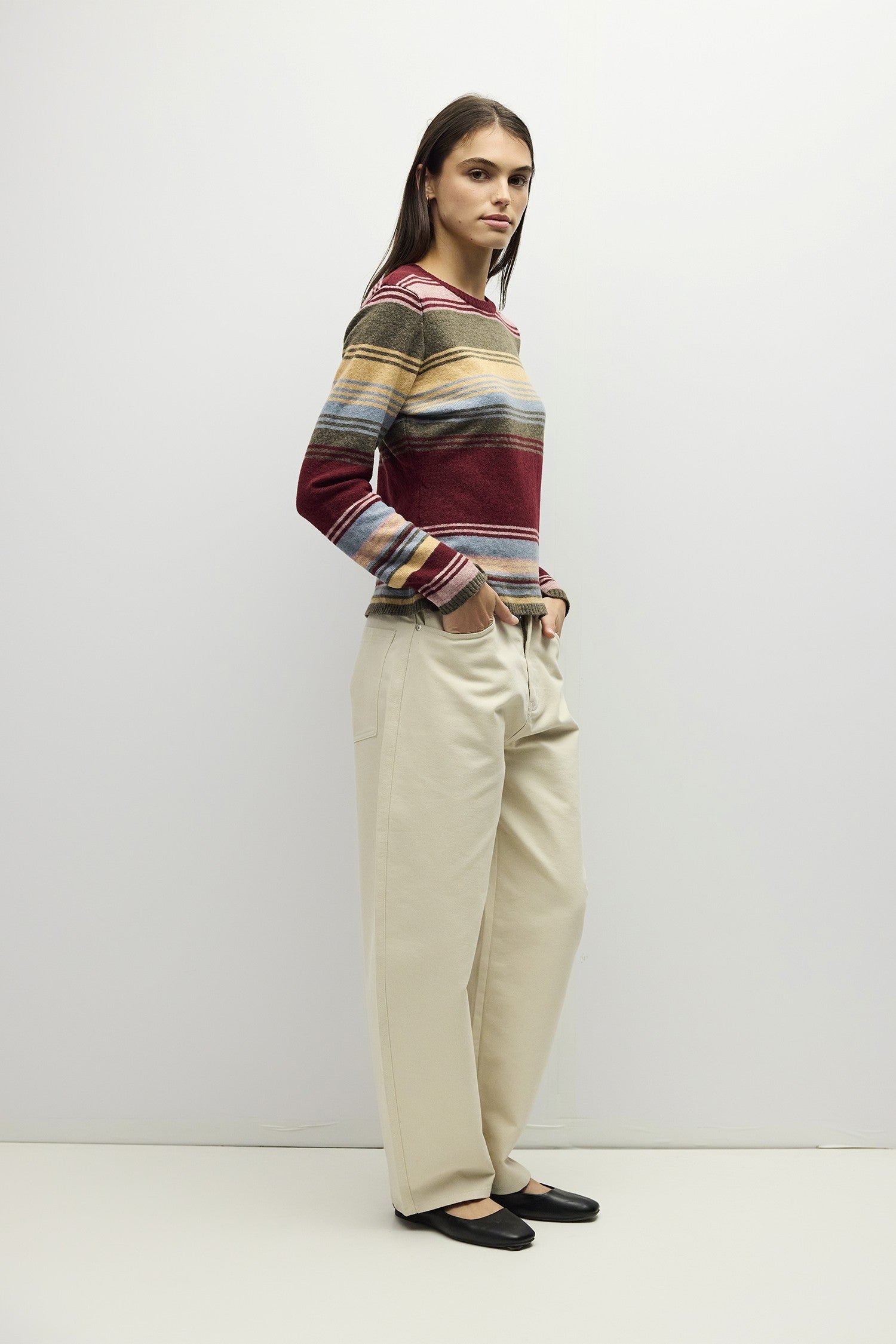 Mod Ref - The Natasha Sweater | Burgundy Multi
