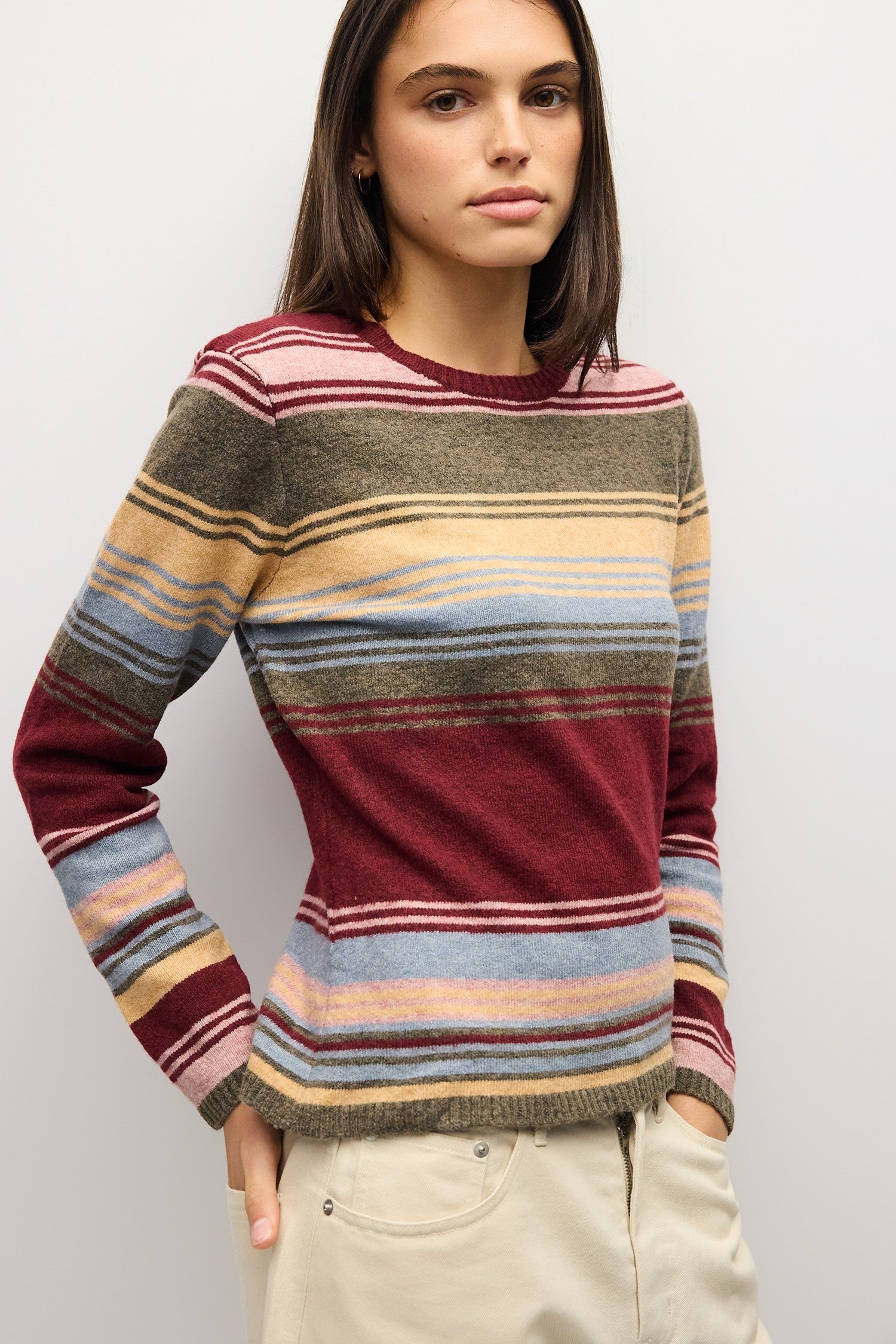 Mod Ref - The Natasha Sweater | Burgundy Multi