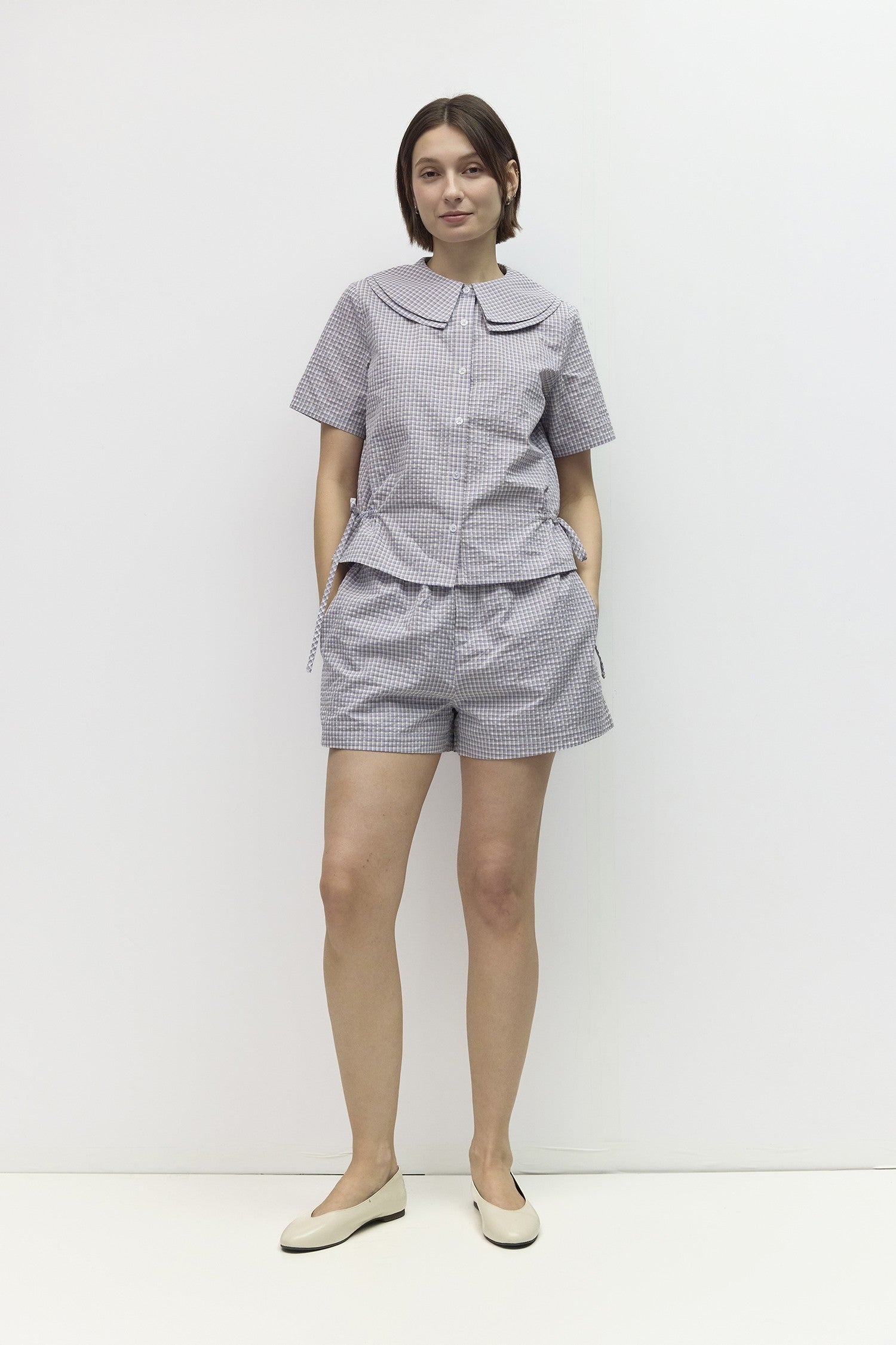 Mod Ref - The Daisy Top | Blue Brown Ivory Check
