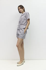 Mod Ref - The Daisy Top | Blue Brown Ivory Check