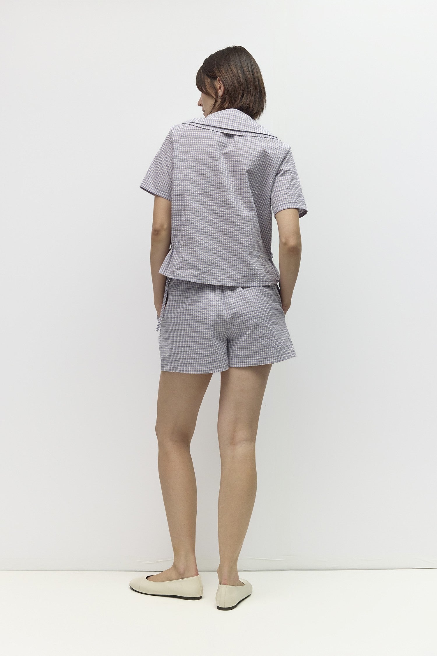 Mod Ref - The Daisy Top | Blue Brown Ivory Check
