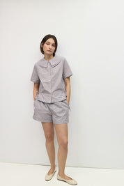 Mod Ref - The Daisy Top | Blue Brown Ivory Check