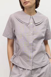 Mod Ref - The Daisy Top | Blue Brown Ivory Check