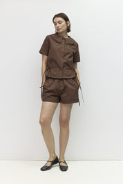 Mod Ref - The Daisy Short | Brown Navy Red Check