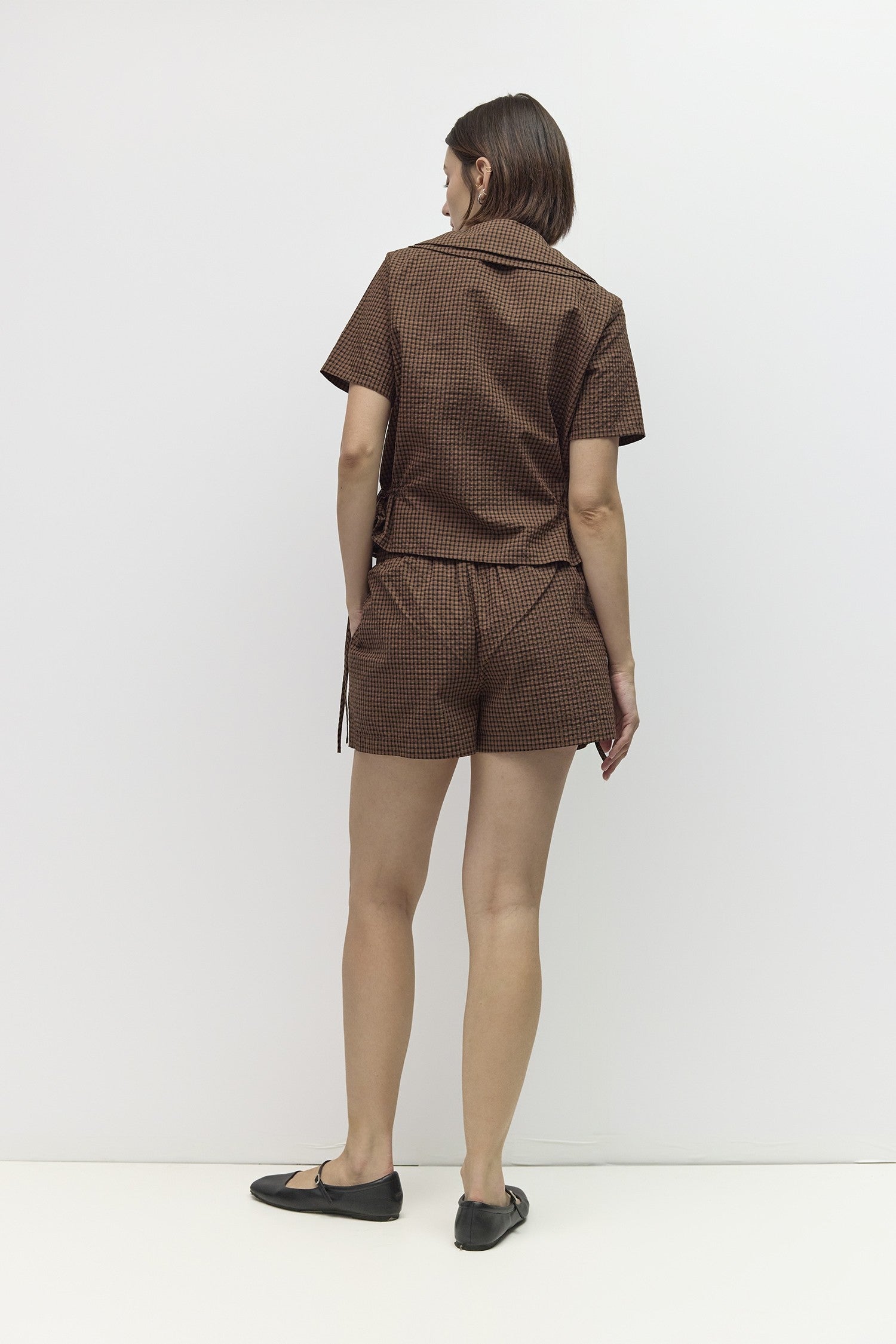 Mod Ref - The Daisy Short | Brown Navy Red Check