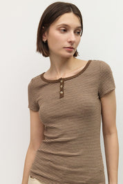 Mod Ref - The Britney Top | Brown/Beige