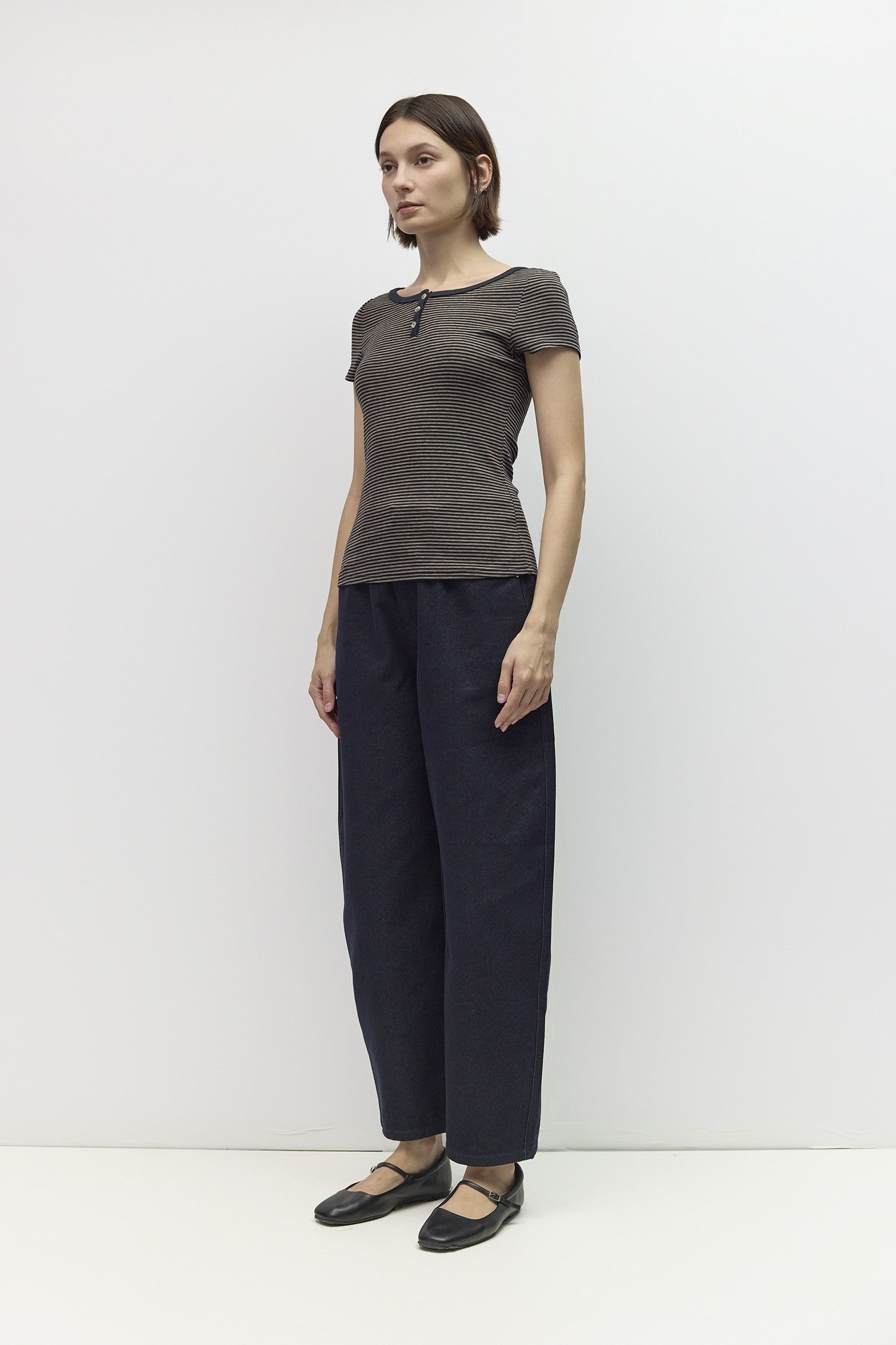Mod Ref - The Britney Top | Navy/Taupe