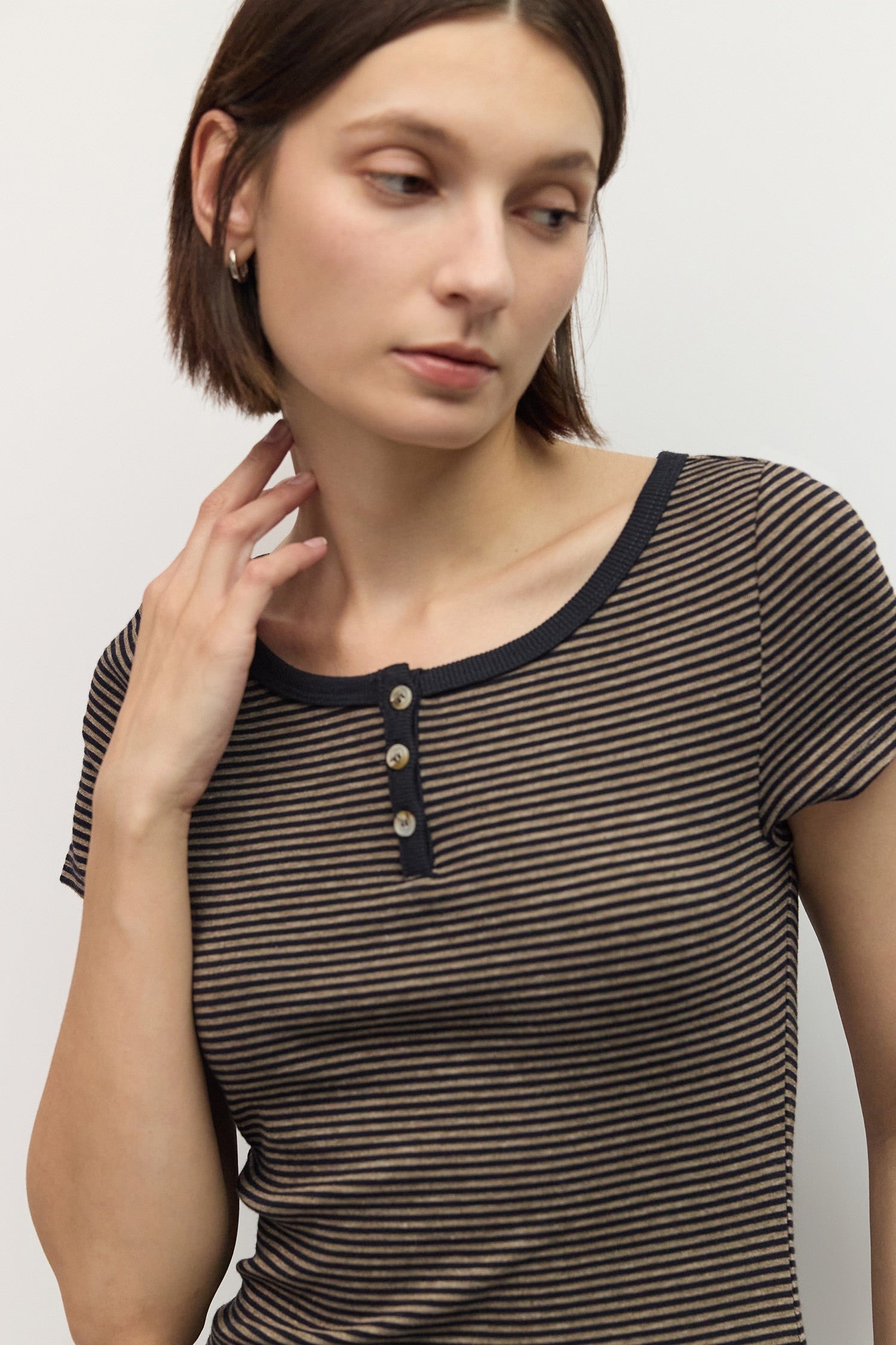 Mod Ref - The Britney Top | Navy/Taupe
