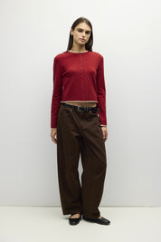Mod Ref - The Jolie Cardigan | Red-Beige