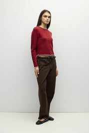 Mod Ref - The Jolie Cardigan | Red-Beige