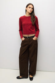 Mod Ref - The Jolie Cardigan | Red-Beige