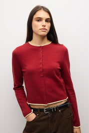 Mod Ref - The Jolie Cardigan | Red-Beige