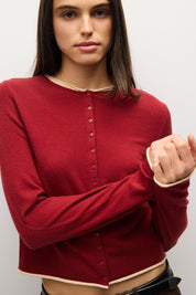 Mod Ref - The Jolie Cardigan | Red-Beige