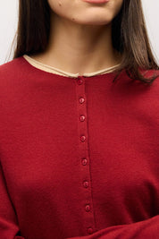 Mod Ref - The Jolie Cardigan | Red-Beige