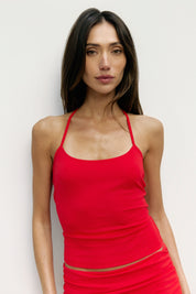 Mod Ref - The Crystal Halter Top | Red