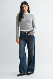 Just Black Denim - Destiny Baggy Wide Leg | Dark Denim