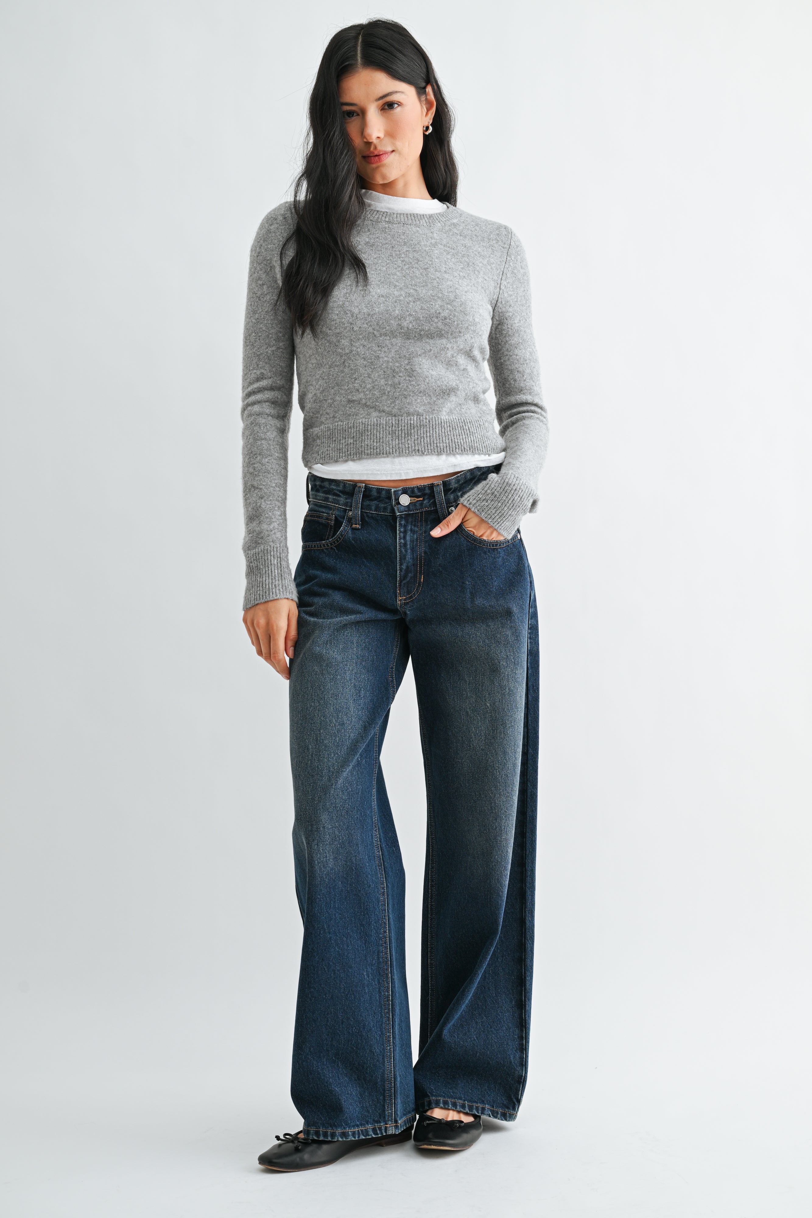 Just Black Denim - Destiny Baggy Wide Leg | Dark Denim