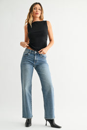 Just Black Denim - Amy Relaxed Stretch Straight | Medium Denim